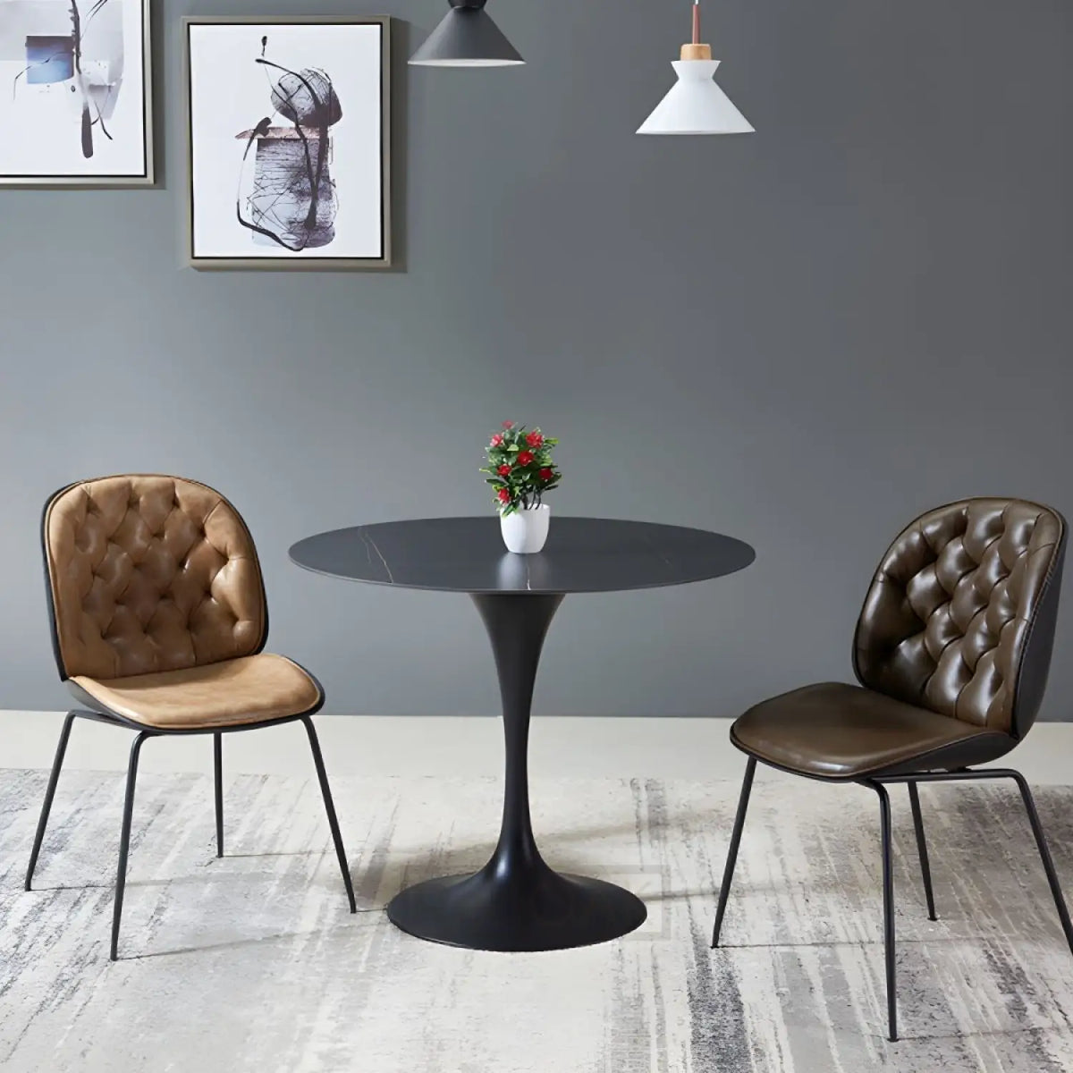 marble slate-dining table-elegant