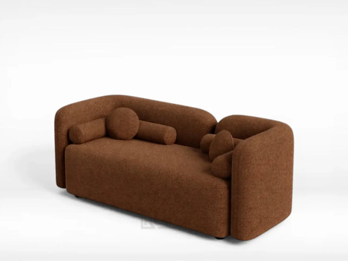 Brown sofa on a white background