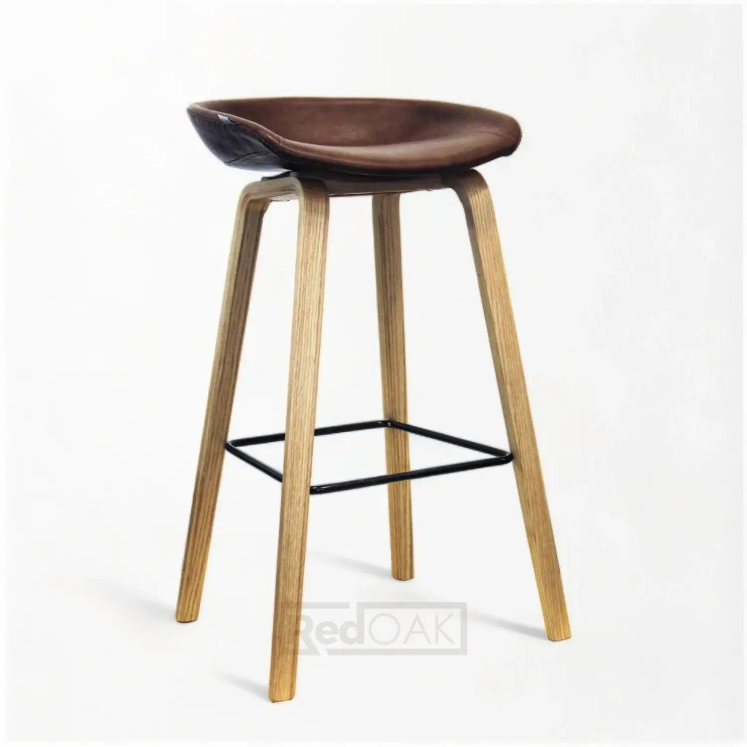 GIZA FL WL Brown (Wood Leg) - Bar Stool - RedOAK® - Red Oak Furniture