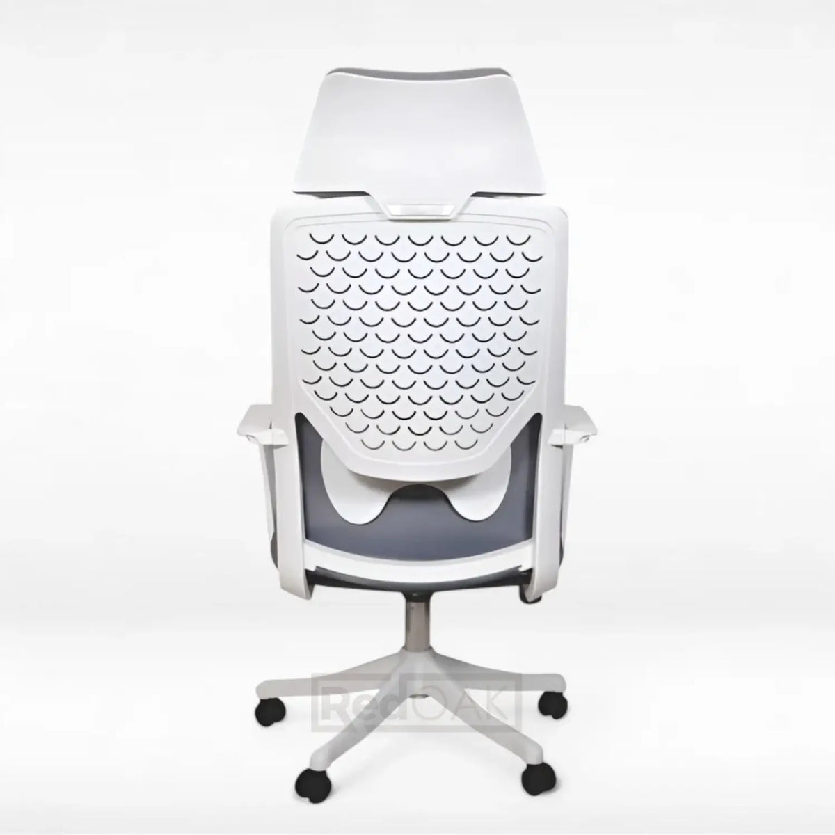 White office chair with gray accents on a white background