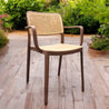 kayno dx outdoor stackable cafeteria armchair brown restaurant polypropylene