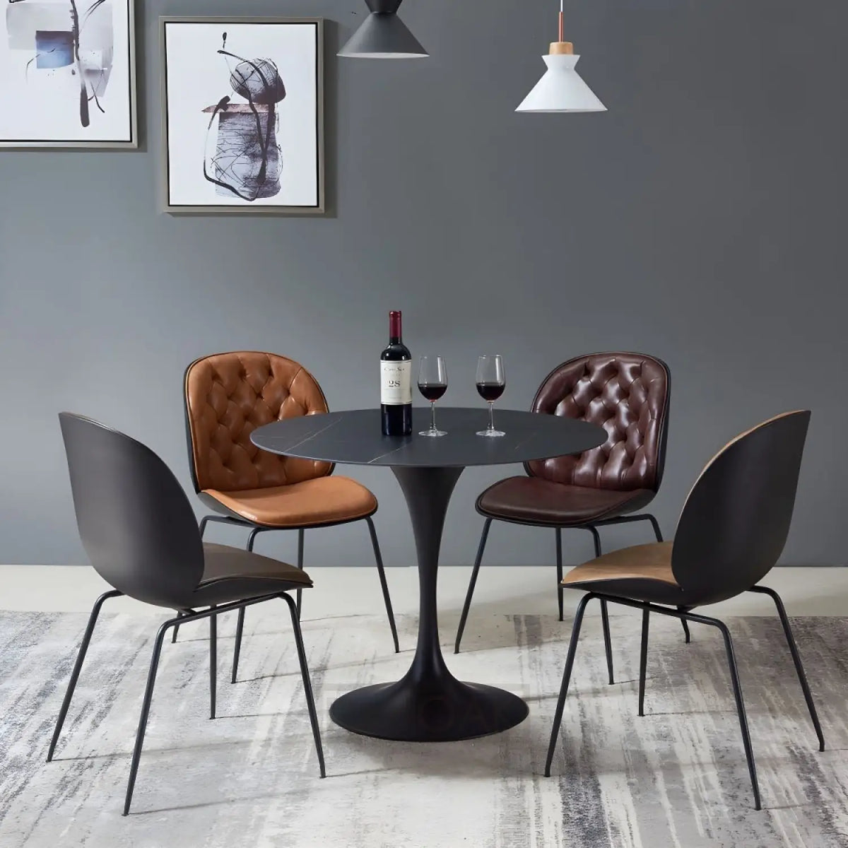 marble slate-dining table-elegant