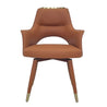 premium fabric-gold finish-dining chair