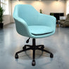 Light blue office chair with black base in a room setting