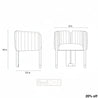 Line drawing of a chair with dimensions labeled on a white background