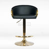 Bolzo Gold Black Leatherette Bar Stool