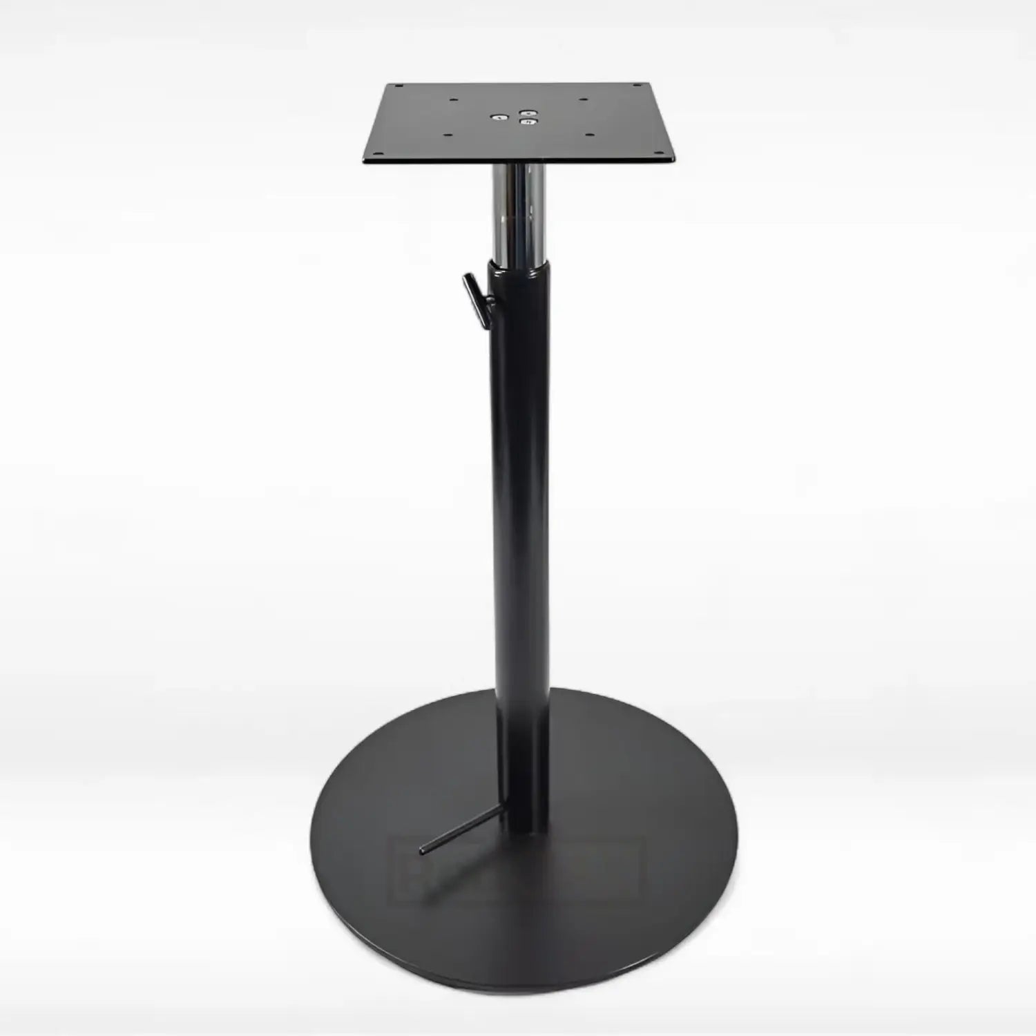 Black adjustable stand on a white background