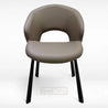 Beige chair with black legs on a white background