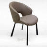 Modern chair with brown seat and backrest on a white background