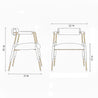 Dimensions of a chair with armrests on a white background