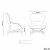 Line drawing of a chair with dimensions labeled on a white background