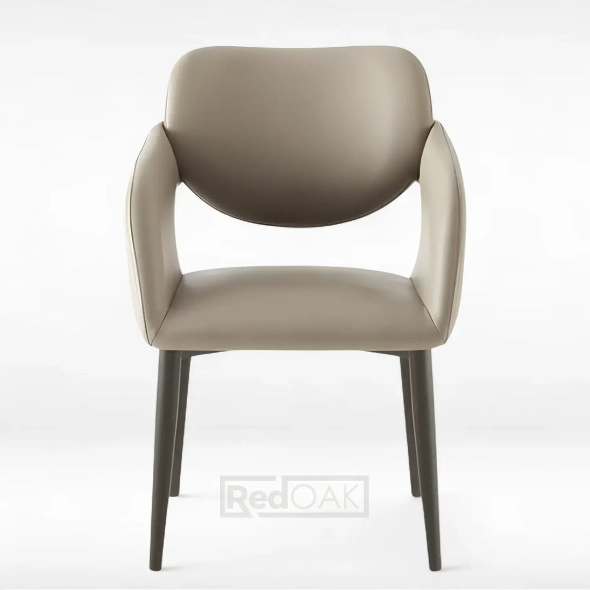 Beige chair with dark legs on a white background