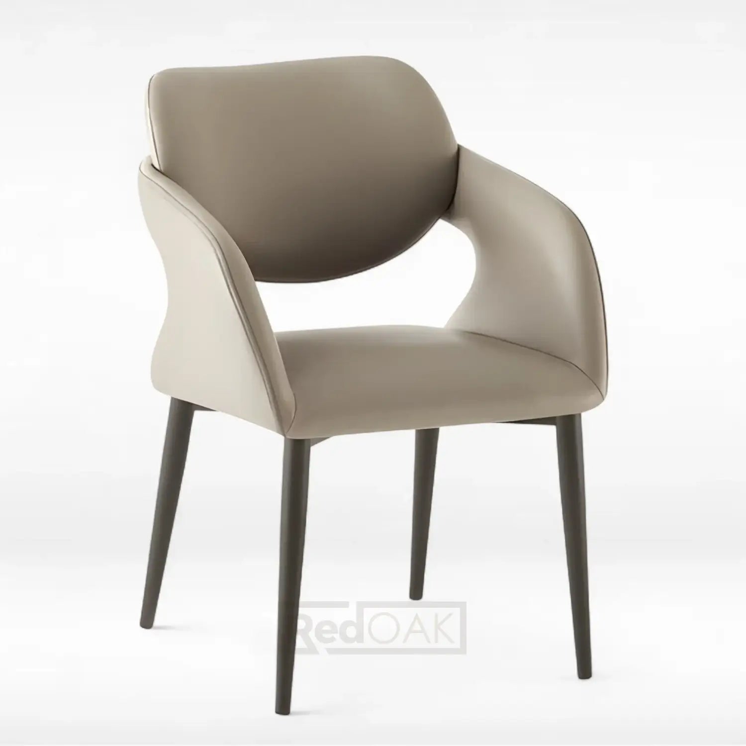 Modern chair with a beige seat and backrest on a white background