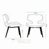 Measurement chart of a chair with dimensions labeled
