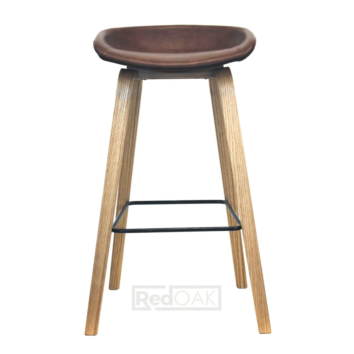 GIZA FL WL Brown (Wood Leg) - Bar Stool - RedOAK - Red Oak Furniture