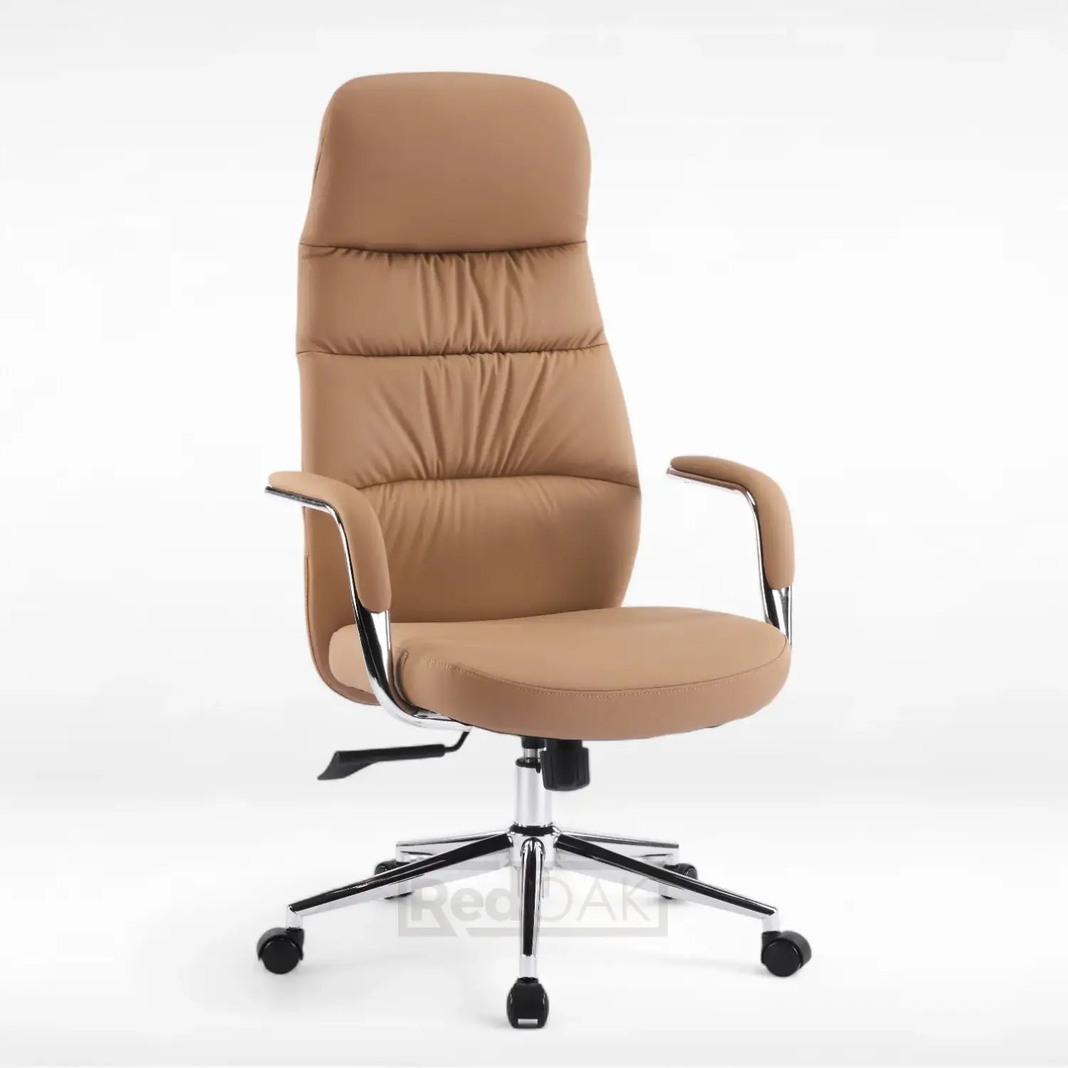 Brown office chair with a white background