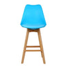 Blue-Bar stool-Comfort-Wooden leg