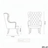 Line drawing of a chair with dimensions labeled