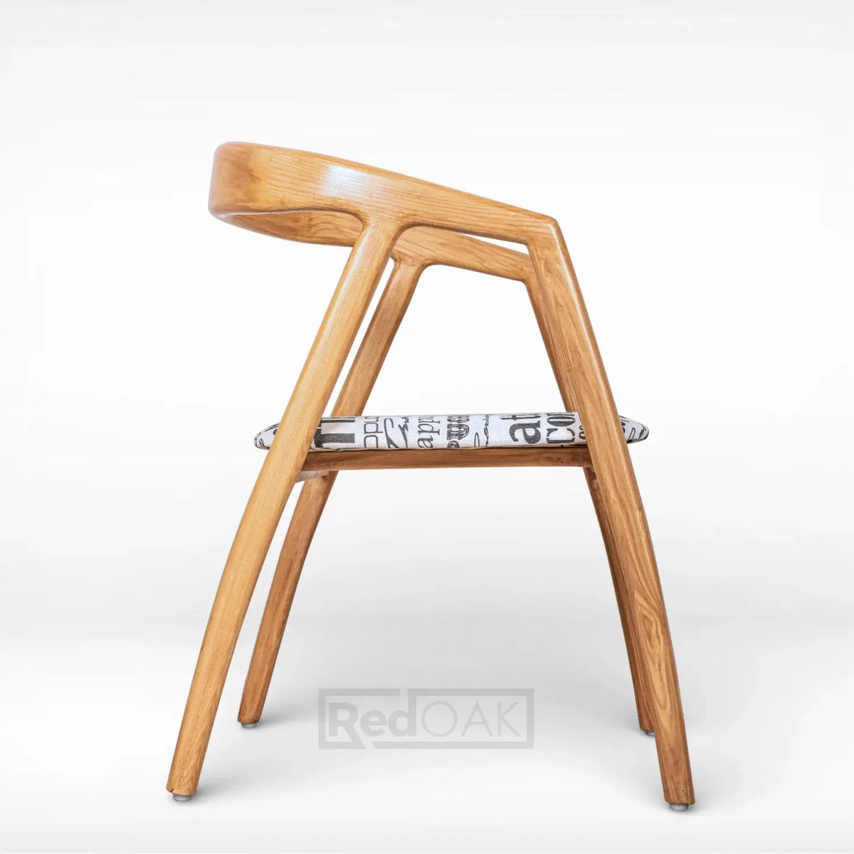 Wooden stool with a metal seat on a white background