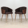 Krono Brown Set Of 2 Armchairs Lounge Chair