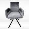 Gray armchair with black legs on a white background