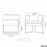Technical drawing of a chair with dimensions labeled