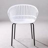 white outdoor cafeteria chair