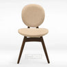 Beige chair with wooden legs on a white background