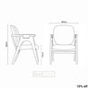 Line drawing of osaka chair with dimensions labeled on a white background