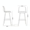 Line drawing of a bar stool with dimensions labeled