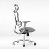 Modern office chair with adjustable armrests on a white background