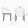Chair dimensions shown from multiple angles on a white background