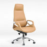 Beige office chair with a white background