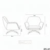 Line drawing of a chair with dimensions labeled