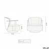 Line drawing of a chair with dimensions labeled