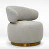 Modern chair with a gold base on a white background