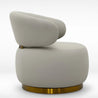 Modern chair with a gold base on a white background