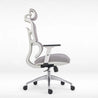 Modern office chair with gray seat and backrest on a white background