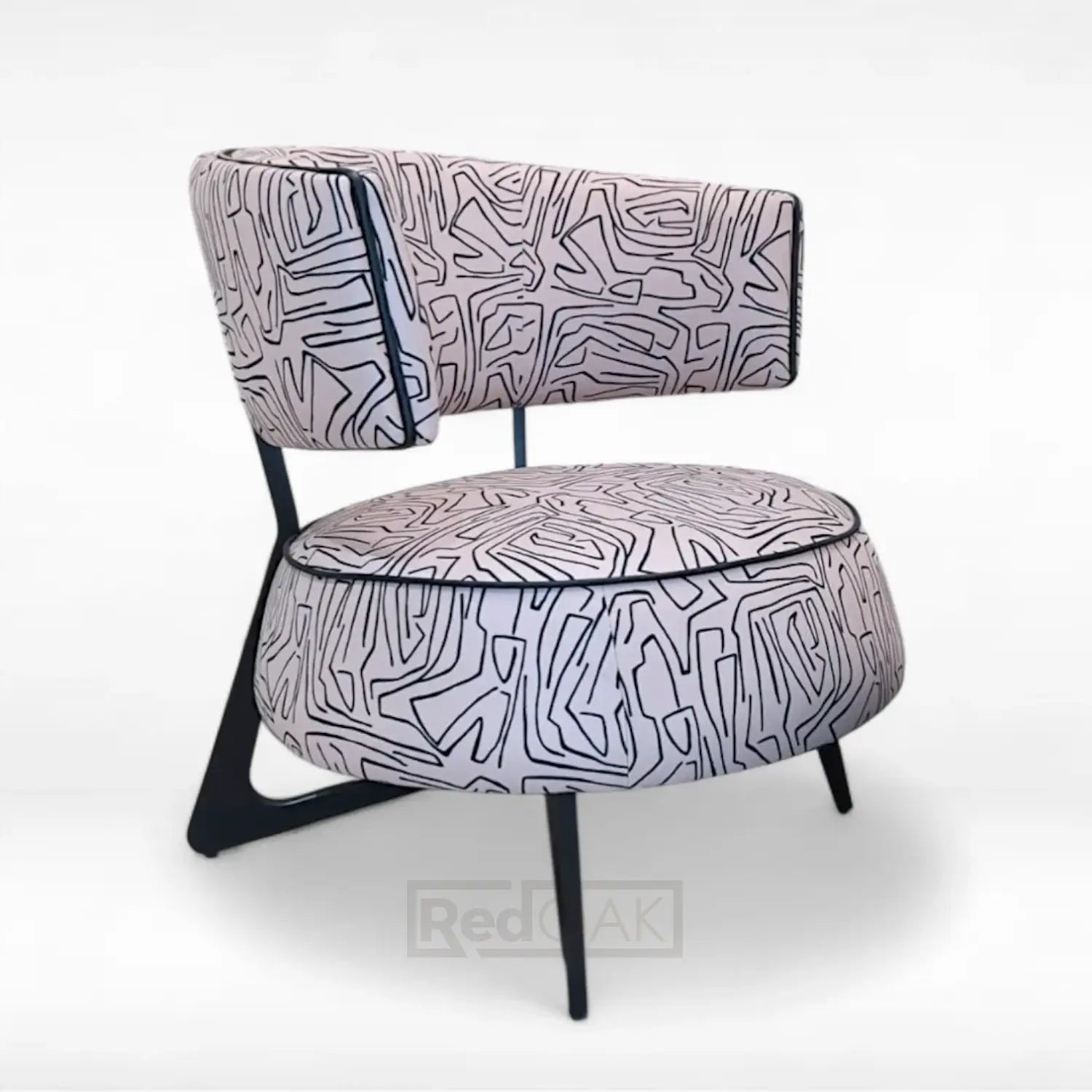 Modern chair with abstract pattern on a white background