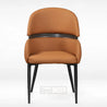 Brown chair with black legs on a white background