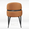 Brown chair with black legs on a white background