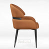 Brown armchair with black legs on a white background