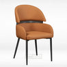 Brown armchair with black legs on a white background