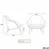 Line drawing of a chair with dimensions labeled, featuring the RedOAK brand.