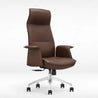 Brown office chair with a white background