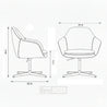 Measurement chart of a chair with dimensions labeled, featuring the RedOAK brand.