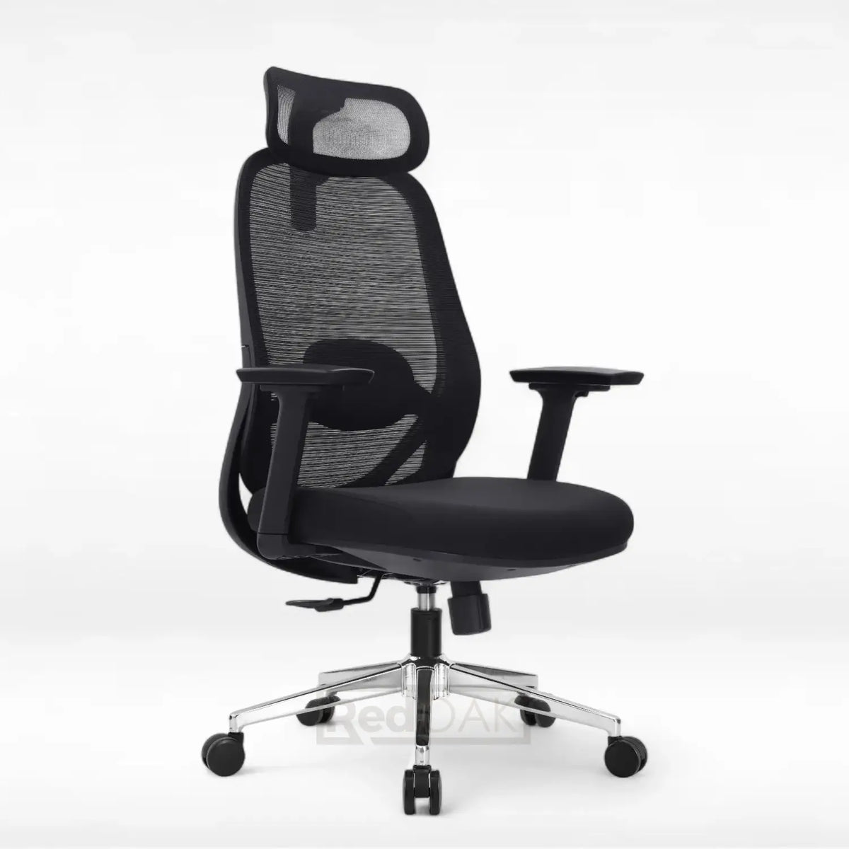 Black office chair with mesh back