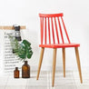 redoak red fanny cafe chair metal legs moulded seat modern stylish sturdy windsor
