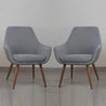 set two chairs armchair lounge chair grey fabric modern designer